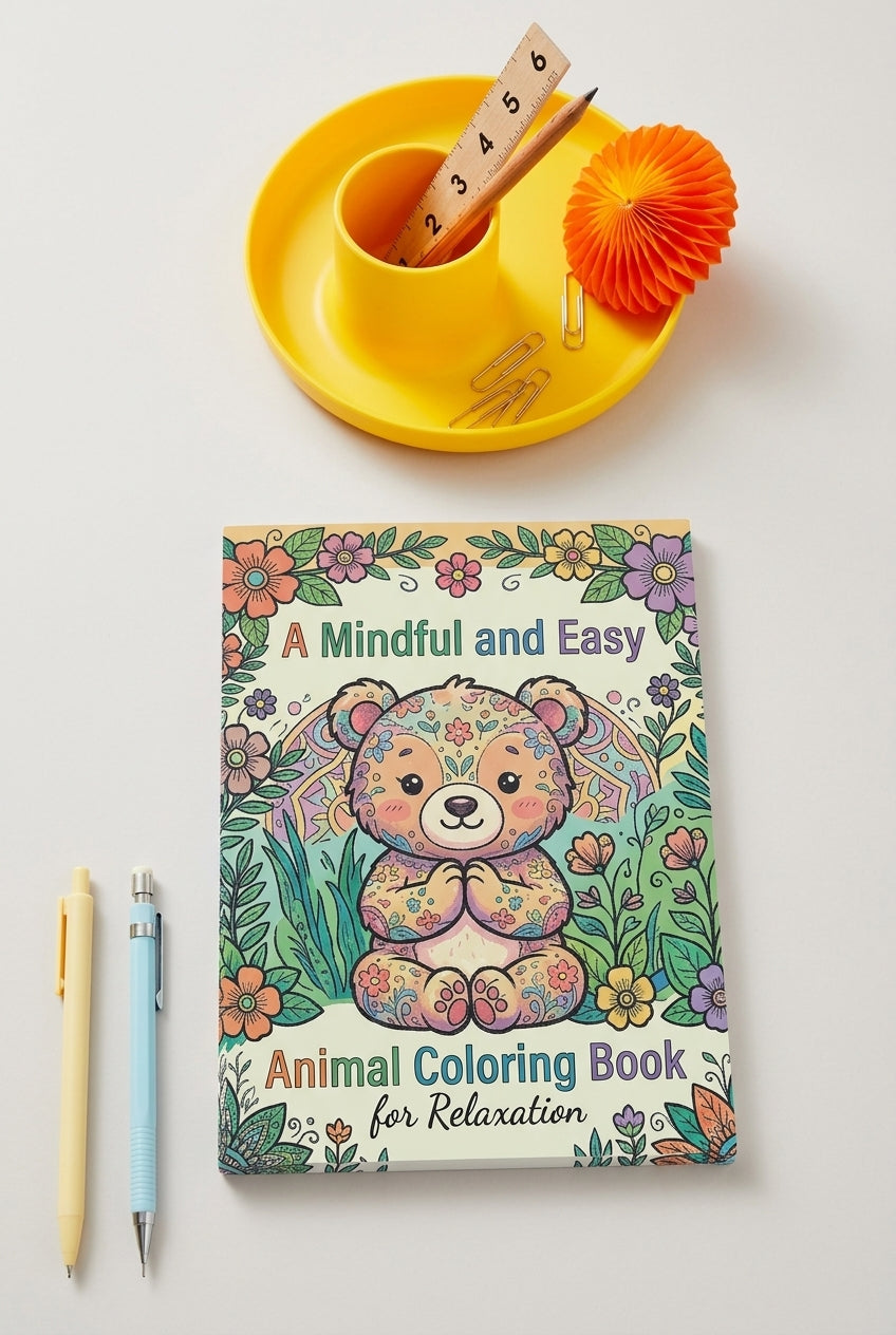 A Mindful and Easy Animal Coloring Book for Relaxation