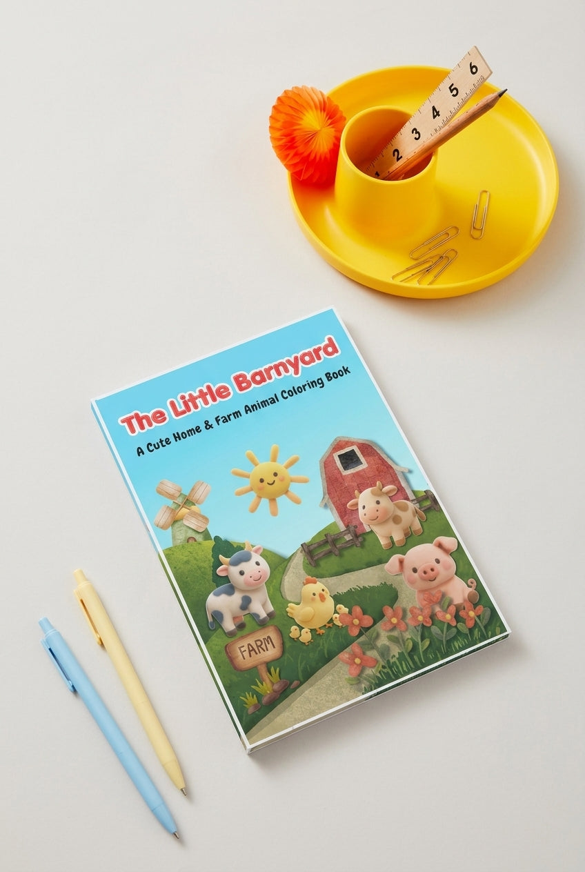The Little Barnyard: A Cute Home & Farm Animal Coloring Book