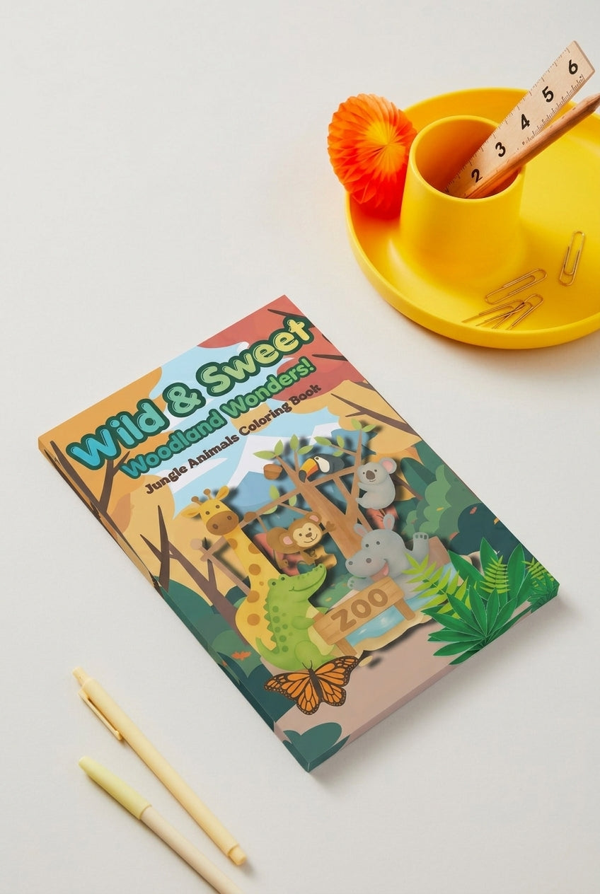 Wild & Sweet Woodland Wonders! Jungle & Zoo Animals Coloring Book